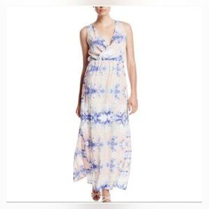 W118 By Walter Baker Dress Women 6 Water Color Tie Dye  Sleeveless Slit Maxi